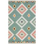 rugs modern Rustik Green 4018 Çok Renkli Modern Kilim, 155 x 230