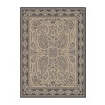 rugs modern Şal Desenli Siyah Bej Renk Dokuma Taban Dekoratif Halı 1464, 140 x 200