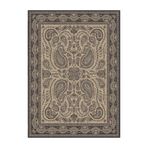 rugs modern Şal Desenli Siyah Bej Renk Dokuma Taban Dekoratif Halı 1464, 80 x 300