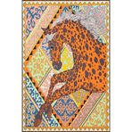 rugs modern Sarı At Desenli Floral Geometrik Modern Dekoratif Halı miravip234, 75 x 200