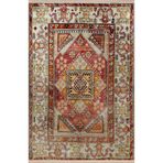 rugs modern Sarı Bej Temalı Geleneksel Motif Etnik Çiçek Desenli Vintage Dekoratif Halı 2451, 100 x 250