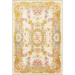 rugs modern Sarı Bej Temalı Geleneksel Motif Etnik Çiçek Desenli Vintage Dekoratif Halı 3437, 150 x 150