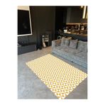 rugs modern Sarı Beyaz Geometrik Desenli Dokuma Taban Halı Mira 1349, 80 x 150