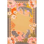 rugs modern Sarı Geometrik Floral Animal Desenli Yıkanabilir Dekoratif Halı Miravip8047, 100 x 100