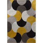 rugs modern Sarı Gri Temalı Daire Geometrik Desenli Kreatif Modern Dekoratif Halı 3104, 100 x 250