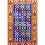 rugs modern Sarı Mavi Yıldızlı Etnik Desenli Dokuma Taban Halı 4261, 120 x 180