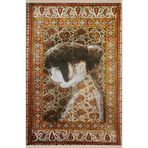rugs modern Sarı Ton Motifli Soyut Kadın Portre Desenli Kreatif Modern Dekoratif Halı 2486, 80 x 200