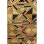 rugs modern Sarı ve Siyah Renginde Geometrik Desenli Dokuma Taban Halı 4098, 100 x 150