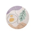 rugs modern SDNEY Çok Renkli Soyut Şekil Çiçek Desenli Kreatif Modern Dokuma Taban Yuvarlak Dekoratif Halı 2225, 80 x 80