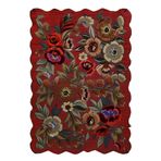 rugs modern Shape Koleksiyonu Bordo Tema Floral Çiçek ve Sarmaşık Desenli Kreatif Modern Dekoratif Halı 16, 155 x 230