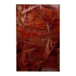 rugs modern Shape Koleksiyonu Turuncu Kırmızı Tonlarda Soyut Desen Detaylı Dokuma Taban Modern Dekoratif Halı 55, 75 x 150