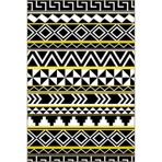 rugs modern Siyah Bej Temalı Geometrik Desenli Modern Dekoratif Halı 4662, 75 x 200