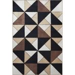 rugs modern Siyah Bej Temalı Üçgen Geometrik Desenli Kreatif Modern Dekoratif Halı 3459, 100 x 250