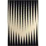 rugs modern Siyah Bej Temalı Üçgen Geometrik Desenli Kreatif Modern Dekoratif Halı 3516, 100 x 100
