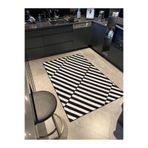 rugs modern Siyah Beyaz Çapraz Geometrik Modern Desenli Dekoratif Halı Miravip567, 120 x 120