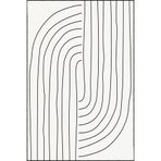 rugs modern Siyah Beyaz Çizgili Desenli Dokuma Taban ve Yıkanabilir Halı miravip9357, 100 x 200