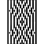 rugs modern Siyah Beyaz Geometrik Şekilli Desenli Dekoratif ve Yıkanabilir Halı miravip9234, 120 x 200