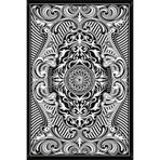 rugs modern Siyah Beyaz Temalı Geometrik Desenli Dokuma Taban Halı ve Yıkanabilir Halı aloha122, 75 x 240