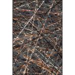 rugs modern Siyah Çizgili Siesta Desenli Dokuma Taban Ve Yıkanabilir Halı Miravip9492, 120 x 120