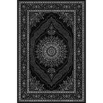 rugs modern Siyah Geleneksel Çiçekli Bordürlü Temalı Desenli Dokuma Taban Halı ve Yıkanabilir Halı aloha191, 75 x 150