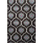 rugs modern Siyah Gri Temalı Soyut Tasarım Titreşimli Geometrik Desenli Modern Dekoratif Halı 2843, 120 x 180