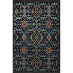rugs modern Siyah Mavi Temalı Çok Renkli Geleneksel Motif Etnik Desenli Vintage Dekoratif Halı 2785, 150 x 300