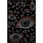 rugs modern Siyah Temalı Etnik Göz Desenli Modern Dekoratif Halı 2365, 80 x 150