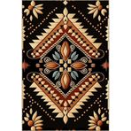 rugs modern Siyah Temalı Motifli Etnik Çiçek Desenli Vintage Dekoratif Halı 3570, 120 x 180