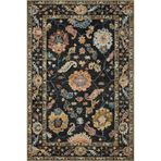 rugs modern Siyah Temalı Motifli Etnik Çiçek Desenli Vintage Dekoratif Halı 4575, 100 x 150