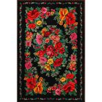 rugs modern Siyah Tonlarda Güllü Geometrik Geleneksel Modern Desenli Dekoratif Yıkanabilir Halı miravip8295, 150 x 300
