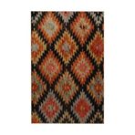 rugs modern Siyah Turuncu Temalı Etnik Motifli Geleneksel Desenli Vintage Dekoratif Halı 5296, 70 x 120