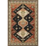rugs modern Siyah Turuncu Temalı Geleneksel Motif Desenli Vintage Dekoratif Halı 3880, 75 x 200