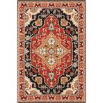 rugs modern Siyah Turuncu Temalı Geleneksel Motif Desenli Vintage Dekoratif Halı 4579, 75 x 240