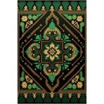 rugs modern Siyah Yeşil Temalı Geleneksel Motif Etnik Desenli Vintage Dekoratif Halı 3557, 80 x 150