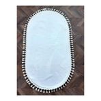 rugs modern Smoth Oval Leke Tutmaz Yıkanabilir Kaymaz Taban Saçaklı Püsküllü Peluş Halı, 80 x 150