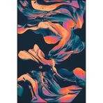rugs modern Sulu Boyalı Turuncu Temalı Desenli Modern Dekoratif Halı ve Yıkanabilir Halı miravip9579, 100 x 250