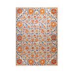 rugs modern Suzani Çini Desen Etnik Turuncu Kiremit Renk Çok Renkli Desenli Dekoratif Halı 1721, 120 x 180