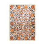 rugs modern Suzani Çini Desen Etnik Turuncu Kiremit Renk Çok Renkli Desenli Dekoratif Halı 1721, 140 x 200