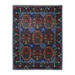 rugs modern Suzani Etnik Çok Renkli Çiçek Temalı Dekoratif Halı 1708, 80 x 300