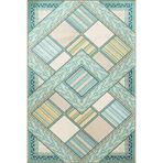 rugs modern Turkuaz Temalı Çok Renkli Karma Geometrik Şekil Desenli Modern Dekoratif Halı 3418, 155 x 230