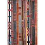 rugs modern Turuncu Akan Temalı Geometrik Renkli Desenli Dokuma Taban Yıkanabilir Halı miravip9065, 75 x 200