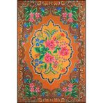 rugs modern Turuncu Arkaplan Renkli Çiçek Desenli Dekoratif Halı miravip146, 120 x 180