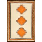 rugs modern Turuncu Baklavalı Temalı Desenli Dokuma Taban Halı ve Yıkanabilir Halı miravip10097, 75 x 150