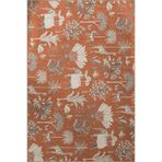 rugs modern Turuncu Bej Temalı Ağaç ve Vahşi Hayvan Desenli Kreatif Modern Dekoratif Halı 2183, 155 x 230