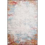 rugs modern Turuncu Beyaz İşlemeli Pastelli Desenli Dokuma Taban Yıkanabilir Halı miravip9177, 140 x 200