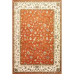 rugs modern Turuncu Çerçeveli Çiçek Motifli Desenli Modern Dekoratif Halı 4440, 75 x 200