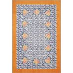 rugs modern Turuncu Çiçek Motifli Desenli Yıkanabilir Dokuma Taban Halı Miravip1057, 100 x 100