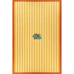 rugs modern Turuncu Dik Çizgili Çiçek İşlemeli Yıkanabilir Dokuma Taban Halı miravip1063, 100 x 250