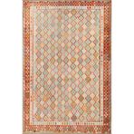 rugs modern Turuncu Geometrik Altıgen Desenli Dokuma Taban ve Dekoratif Halı miravip64, 75 x 150