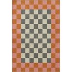 rugs modern Turuncu Kareli Geometrik Renkli Desenli Yıkanabilir Dekoratif Halı miravip8065, 100 x 300